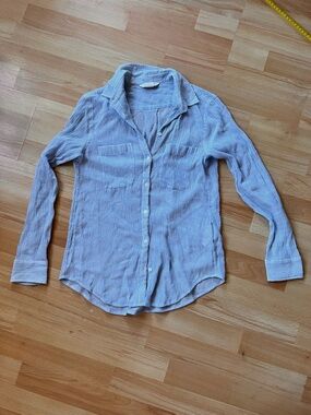 Club Monaco Light Blue Textured Button-Down Shirt